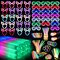 260 PCS Glow in the Dark Party Supplies, New Year Party Favors - 20 Foam Glow Sticks, LED Glasses, Bunny Ear Headbands and 200 Glow Sticks for Kids or Adults